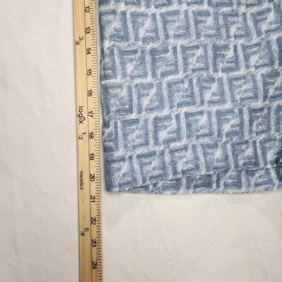 Fendi FF Logo Linen Shorts Mens Bermuda Blue White IT 52 FB0821 AR62 - Picture 10 of 15